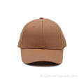 Cappello da baseball a 6 pannelli marrone chiaro
